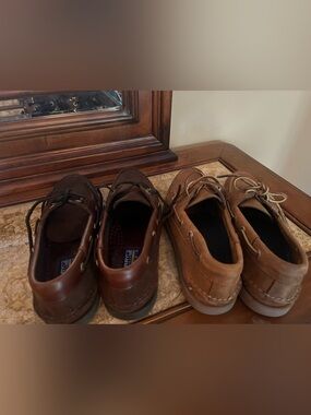 Sperry Men's Twin Pair Boat Shoes in Dark Brown and Tan